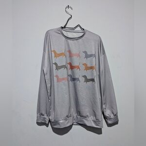 Dachshund Dog Grey Sweatshirt Size L